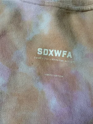 Sarah’s Day X White Fox Active Tie Dye Cropped Long Sleeve Sweatshirt Size M thumbnail 2