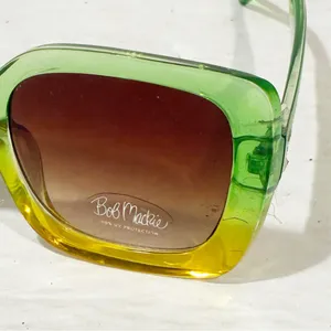 Bob‎ Mackie Green Oversized Translucent UV Protection Sunglasses NEW thumbnail 2
