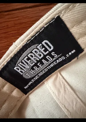 Riverbed Threads “Financially irresponsible!” adjustable hat - cream & sea green. Gently warn and in excellent condition & clean. Unisex/ One size. Non-smoking home. Priced at as is condition. Don’t like my price make a reasonable offer. thumbnail 6