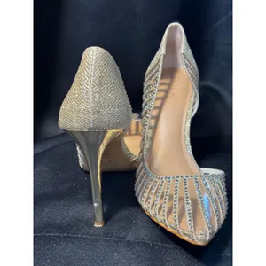 INC International Concepts Kenjay Rhinestone d'Orsay‎ Pumps Gold 8.5M thumbnail 2