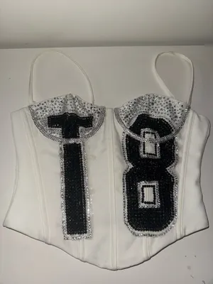 handmade sparkly sequin tate mcrae corset |perfect for her concert or a halloween costume! thumbnail 3