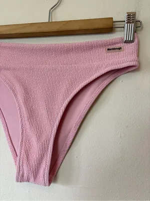 BLACKBOUGH Swim High Rise Cheeky Textured Bikini Bottoms Light Pink Sz Small thumbnail 3