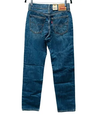 Levi’s Low Pro Straight Jeans Women’s Size 25 Mid Rise Distressed Blue Denim NWT thumbnail 3