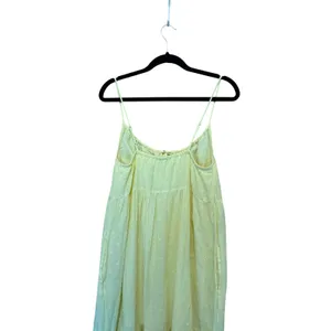 Old Navy Tiered Floral Embroidered Maxi‎ Tank Dress Medium Butter Yellow Granola Fairy thumbnail 7