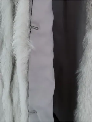 SAGA FOX Real Fur Coat Jacket White Grey Small Genuine Luxury Winter thumbnail 3
