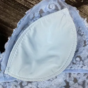 Sherri Hill Blue Lace Crop Bralette Sleeveless Top 0 thumbnail 5