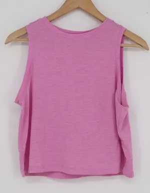 All In Motion Womens Pink Heathered Cropped Muscle Tank Top Small Activewear thumbnail 1