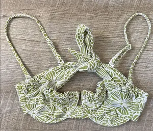 Blackbough Audrey Bikini Top In Sage Green Size Small thumbnail 1
