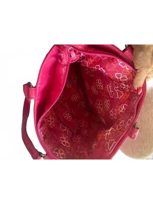 Vera Bradley tremendous tote quilted hot pink w external pockets & zipper thumbnail 3