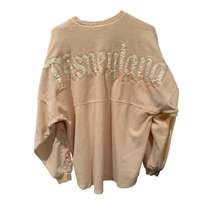 Disney Parks Peach Floral Sleeve Velour Embroidered Disneyland Spirit Jersey M thumbnail 9