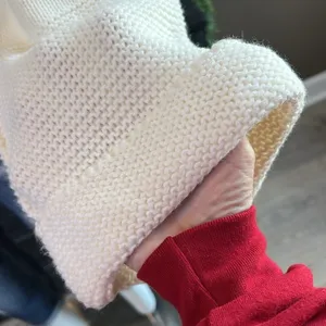 JESSICA SIMPSON Ivory Chunky Knit Funnel Neck Bell Sleeve Sweater L Minimalist thumbnail 5
