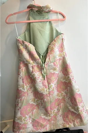 Women’s High Neck Jacquard Floral Dress Shop the Chic Brand thumbnail 3