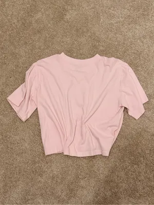 Hollister Pink Cropped T-Shirt thumbnail 4