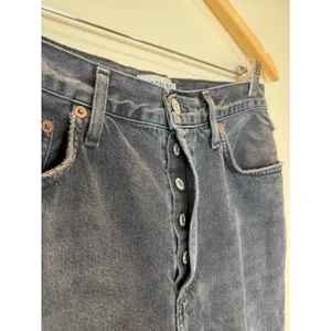 AGOLDE Riley Jeans Womens 28 Black Distressed High Rise Straight Leg Denim thumbnail 6