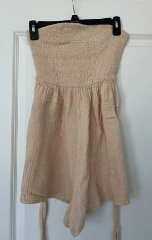 Shein Beige Romper Strapless thumbnail 1