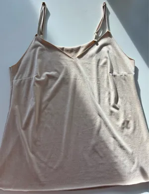 Suade Beige Tank Top Tan Size L thumbnail 1