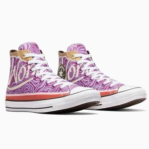 NEW Wonka x‎ Converse Chuck Taylor High Swirl Pixel Purple Novelty M6.5 W8.5 thumbnail 2