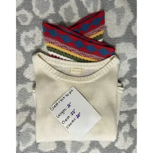 Altar'd State‎ Cropped Bell Sleeve Sweater Women's M Cream Knit Boho Top thumbnail 5