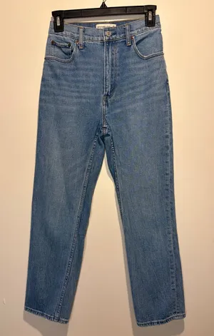 Abercrombie & Fitch Curve Love The Ankle Straight Ultra High Rise Jeans SZ 25/0 thumbnail 1