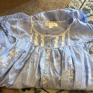 Eileen West Blue Hydrangea Woven Cotton‎ Nightgown S thumbnail 12