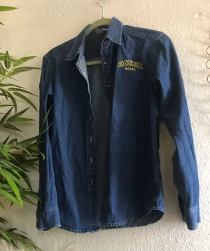 BAYLOR BEARS Denim button up down shirt top (Size XS) thumbnail 1