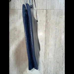 Paule Clement Vintage Bag‎ Black Leather Metal Loop Handle HandMade In Morocco thumbnail 4