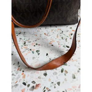 Michael Kors Hamilton Satchel Brown Logo PVC Leather Preppy Classic Tote Bag thumbnail 5