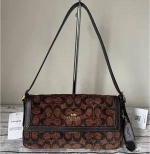 Coach Etta Small Flap Bag In Signature Chenille thumbnail 1