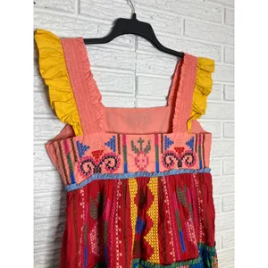 Farm Rio colorblocked mini‎ dress embroidery embellishment women's size large thumbnail 10