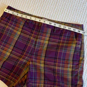 a new day Size 10 Purple Tan Plaid Women's Shorts thumbnail 9