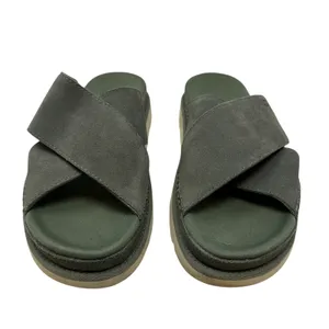 UGG‎ Goldenstar Cross Slide Sandal Olive Green Suede Size US 9.5 thumbnail 4