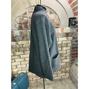 Norm Thompson coat wool patch pockets gray Size L thumbnail 7