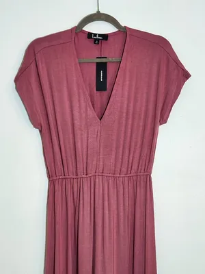 Lulus Pink Short Sleeve Boho Maxi Dress Size Small NWT Casual Wedding Guest thumbnail 4