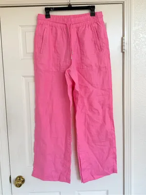 Athleta Retreat Linen High Rise Wide Leg Pants Relaxed Fit M thumbnail 2
