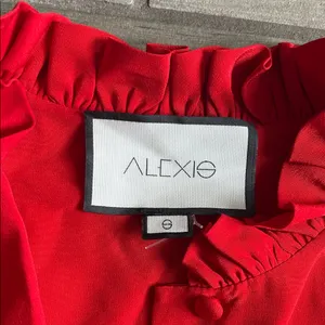 Alexis Vibrant Red Ruched Sleeve Blouse thumbnail 2