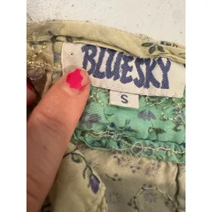 Blue Sky Patchwork Vest Women S Floral Embroidered Boho Cottagecore Artsy thumbnail 5