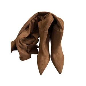 Jeffrey Campbell‎ Acclaim Thigh High Boots Size 8.5 Brown Faux Suede Pointed Toe thumbnail 4