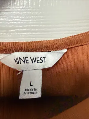 Nine West Rust Twist-Front Long Sleeve Midi Dress thumbnail 2