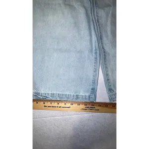 Etica Wide Leg Crop Jeans Light Wash Button Fly Carpenter Style Size 29‎ thumbnail 9