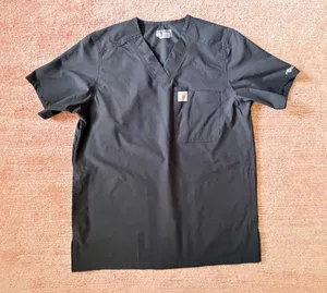 Carhartt Force Black Scrub Top V-Neck Short Sleeve Modern Fit Size S thumbnail 1