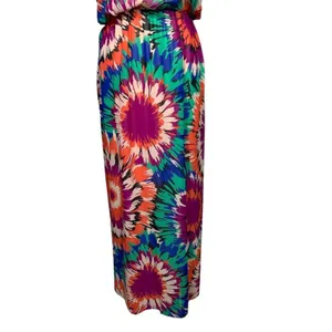 Newbury Kustom Maxi Dress Womens Small‎ Multi Color Floral Racerback D711401 USA thumbnail 7