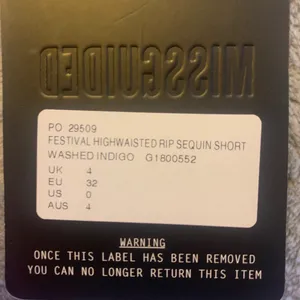 Missguided High Waisted Sequin Denim Jean Shorts thumbnail 5