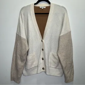 Madewell Short Kent Ex-Boyfriend Cardigan Sweater in Colorblock Large‎ casual thumbnail 6