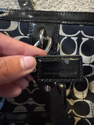 Coach Black Signature Canvas Tote thumbnail 4