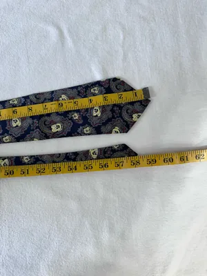 Disney Mickey Mouse Tie vintage Blue Paisley Neck Tie Silk Office Vacation. thumbnail 9