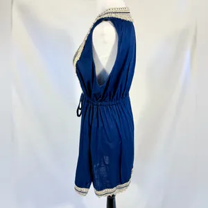 Mud Pie Navy Crochet Trim Swim Cover-Up Dress Sz Large💚 thumbnail 8