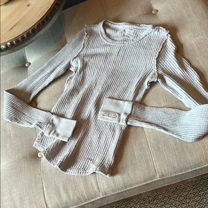 Free People Baby Blue Thermal LS W/ Finger Holes✨ thumbnail 3