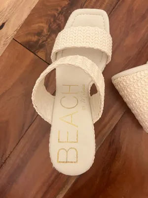 Boutique BEACH White Platform Sandals with Heel thumbnail 3