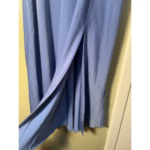 Banana Republic Women's Size 8 Satin Midi Skirt A-Line Blue Slit Front Zip Side thumbnail 4