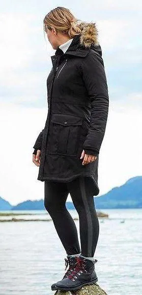 Iceland Black Parka Winter Coat Jacket Small Snow Ski thumbnail 1